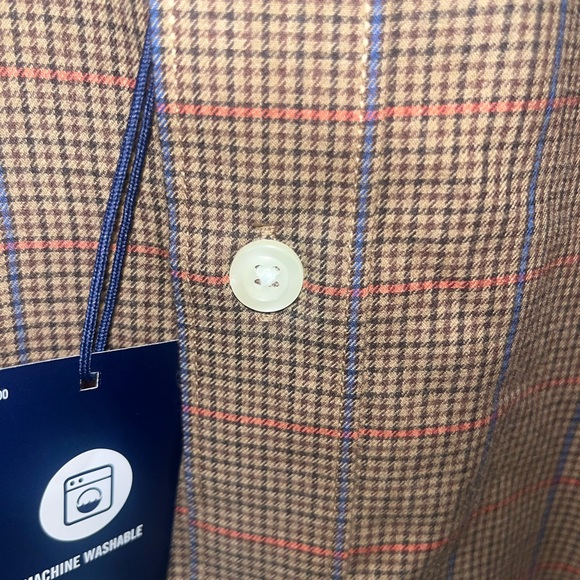 XLT NWT Men's IZOD Brown Cognac Long-Sleeve Button Down Shirt - Picture 9 of 11